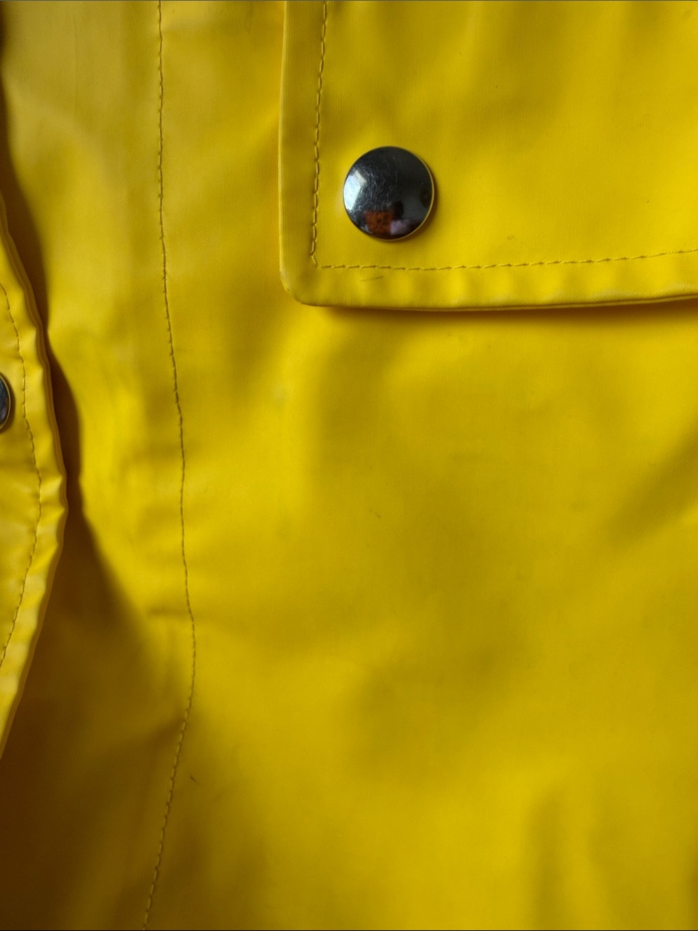 Bright Yellow Raincoat with Snap Front - Picture 12 of 12